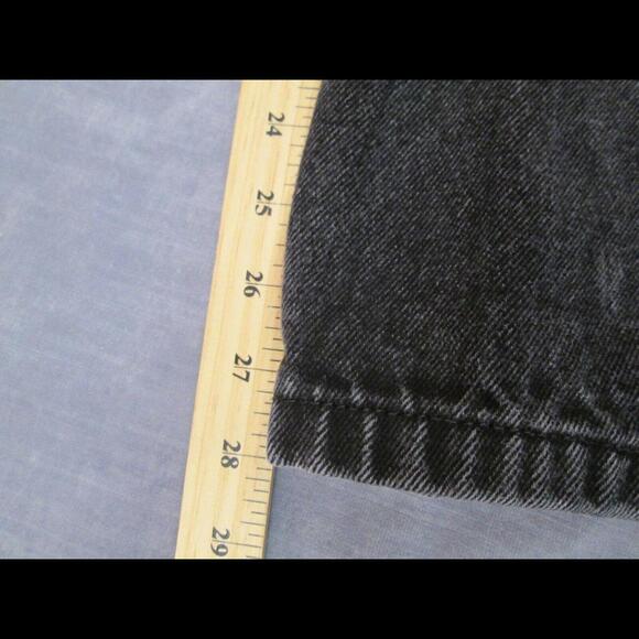 George Mens Size 32x32 (TF 28x28) Black Dark Wash Straight Leg Jeans - Picture 7 of 9